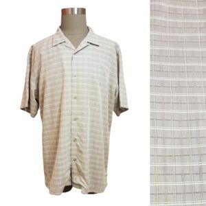 Alfani Plaid Modal Blend Shirt Mens 2XL Grey White